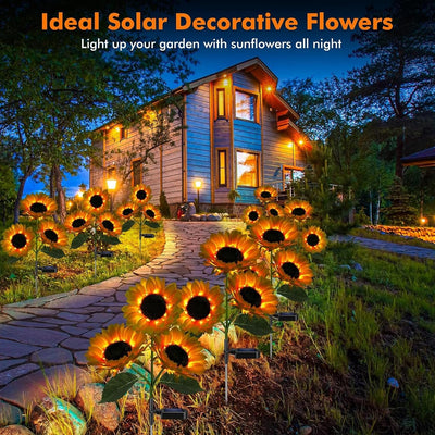 1pc Solar Sunflower Lights 3 Heads 1 Head Garden Stake Outdoor Decorative Waterproof LED Landscape Lights for Patio Garden Yard - EmergingEra™