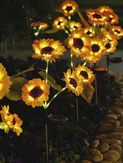 1pc Solar Sunflower Lights 3 Heads 1 Head Garden Stake Outdoor Decorative Waterproof LED Landscape Lights for Patio Garden Yard